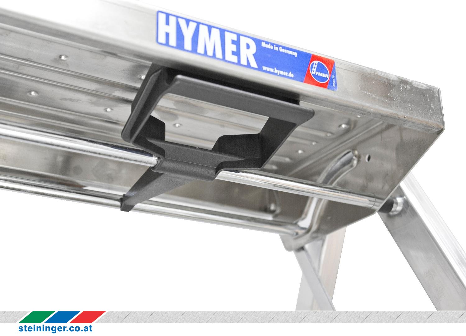 HYMER Alu-Klapptritt 3 Stufen – Einseitig Begehbar, Standhöhe 62 Cm, Max. Reichhöhe 2,62 M, DIN-geprüft Für Profi & Privat