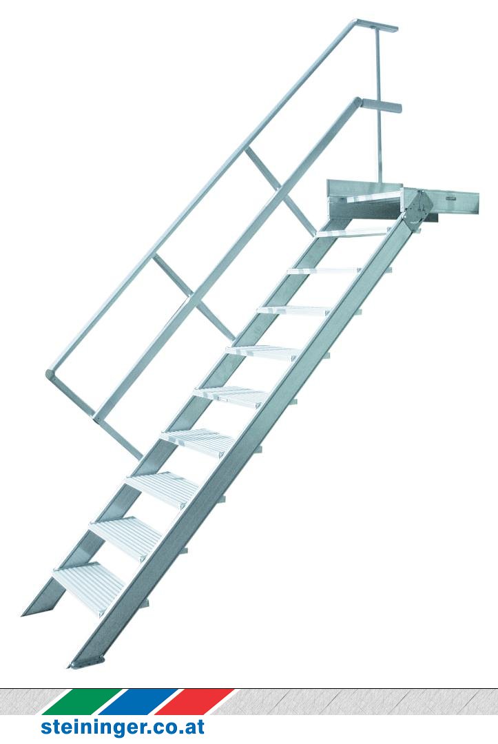 Steininger Treppen Überstiege Treppe Stationär Mit Podest Neigung Treppe Stationär Mit Podest Neigung 45 2221